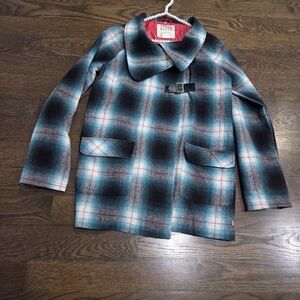 Billabong Plaid Women's Jacket with Buckle Detail Sz.L